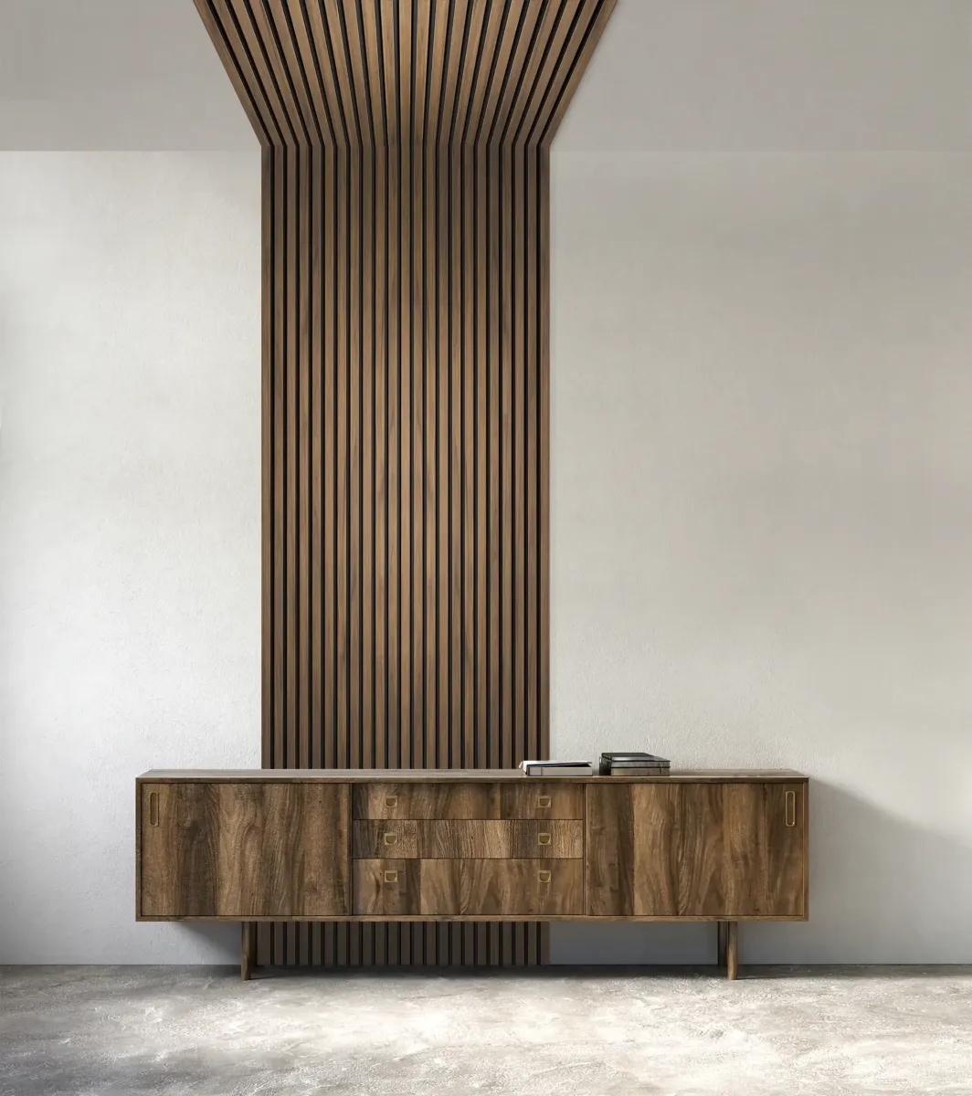 parement mural effet tasseaux de bois 100%bois bidart cote basque